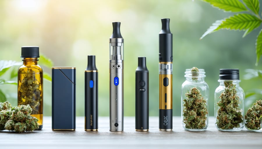 Different cannabis vaping devices compared with traditional cannabis consumption products