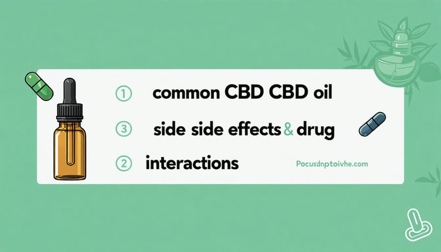 Visual representation of CBD oil safety considerations and potential side effects